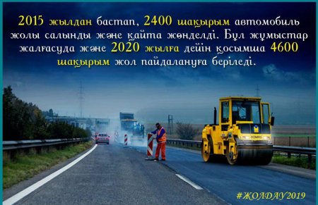 2015 жылдан бастап, 2400 шақырым автомобиль жолы салынды